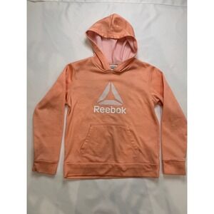 Reebok Hoodie Kids Girls L 10/12 Peach Orange Good Fleece Pullover REG233TL03